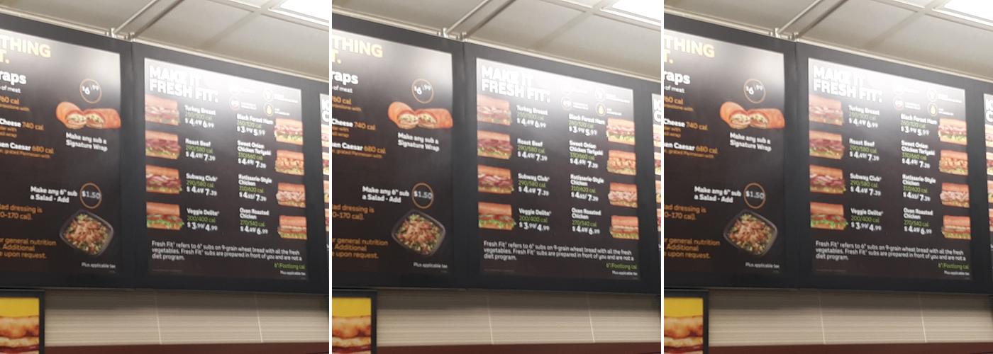 Subway Menu