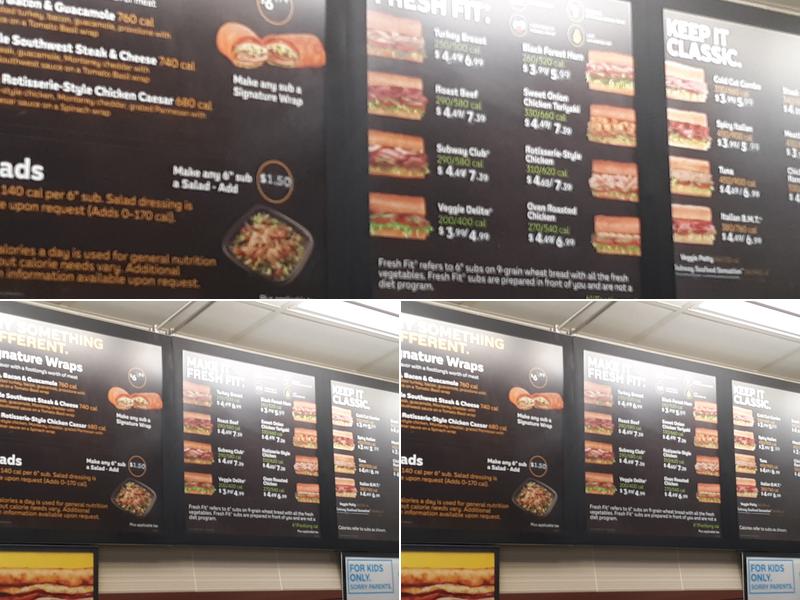 Subway Menu