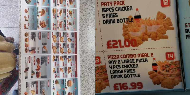 Riddy Lane Peri Peri Menu