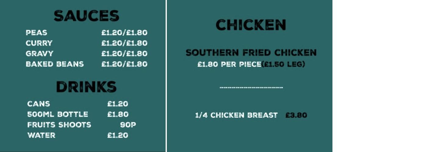 George street fish and chips Menu