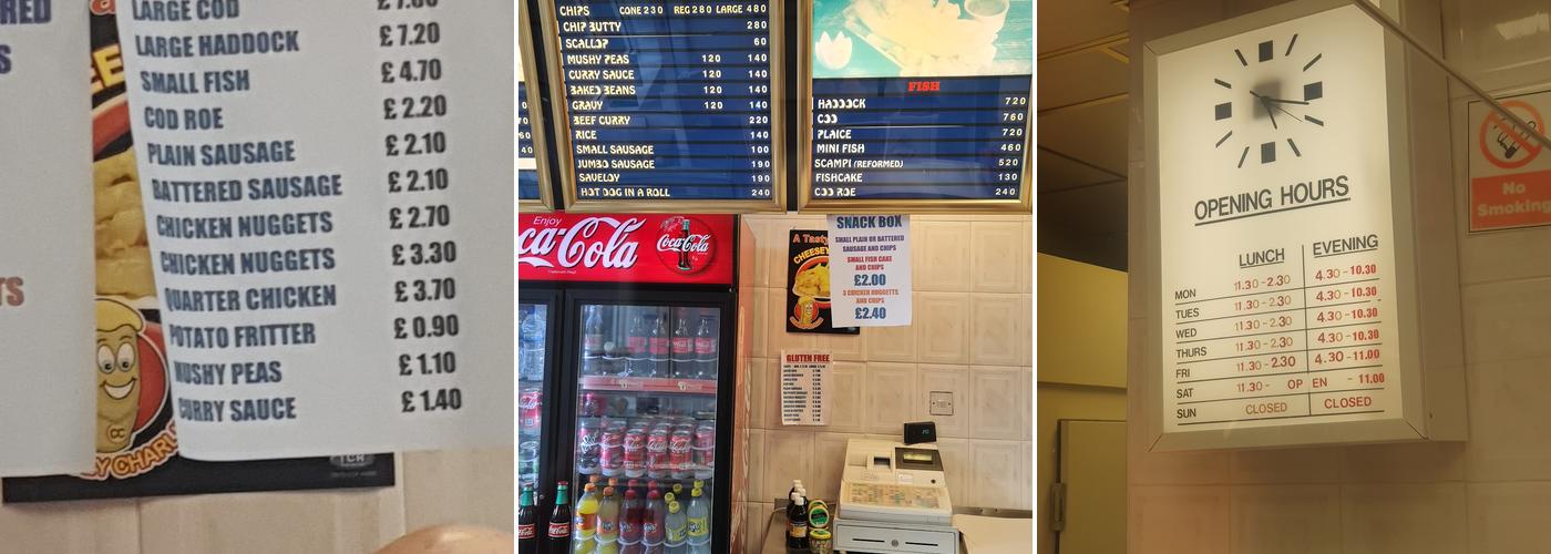 Lutterworth Chippy Menu