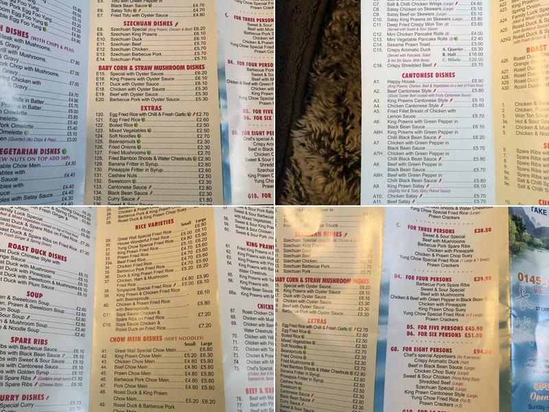 Great Wall Menu