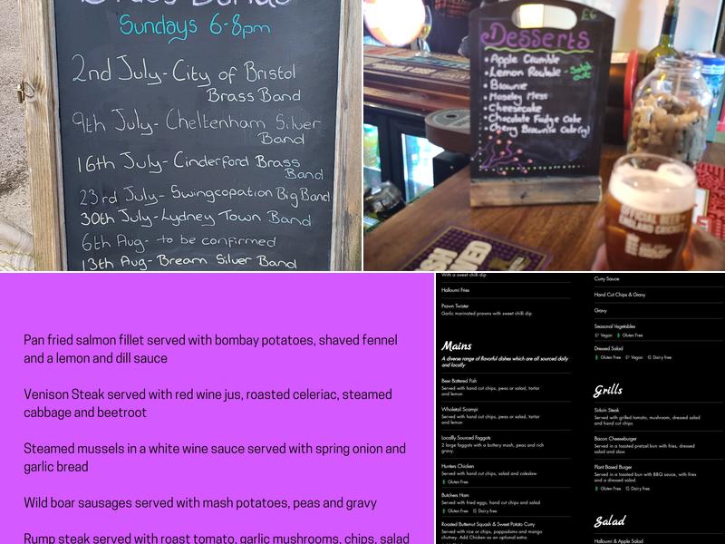 The Rising Sun Inn, Moseley Green Menu