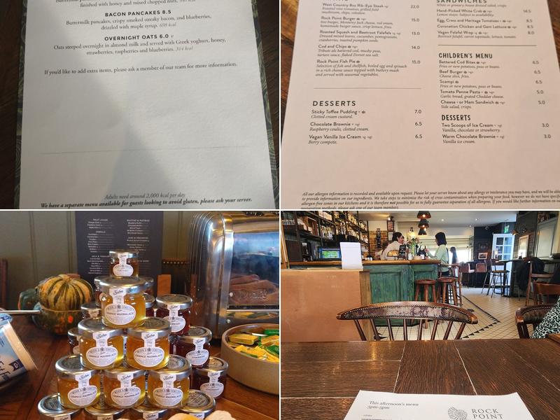 Rock Point Inn, Lyme Regis Menu