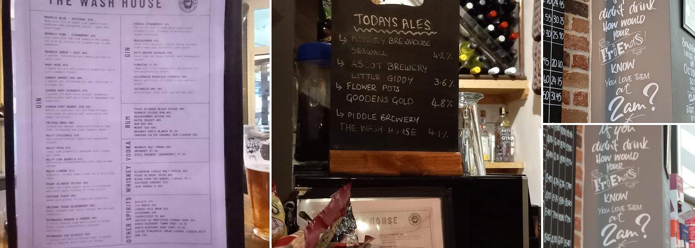 The Wash House Micro Ale Bar Menu