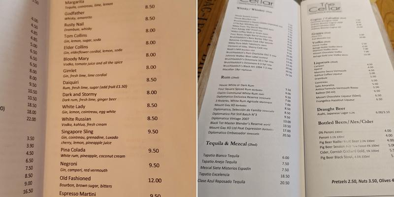 The Cellar Tasting House & Wine Merchant Menu
