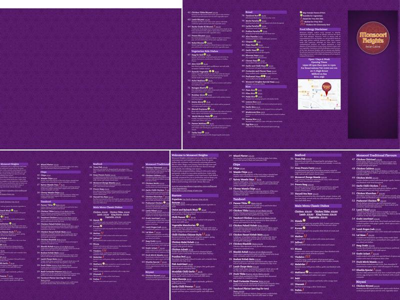 Monsoori Heights Menu