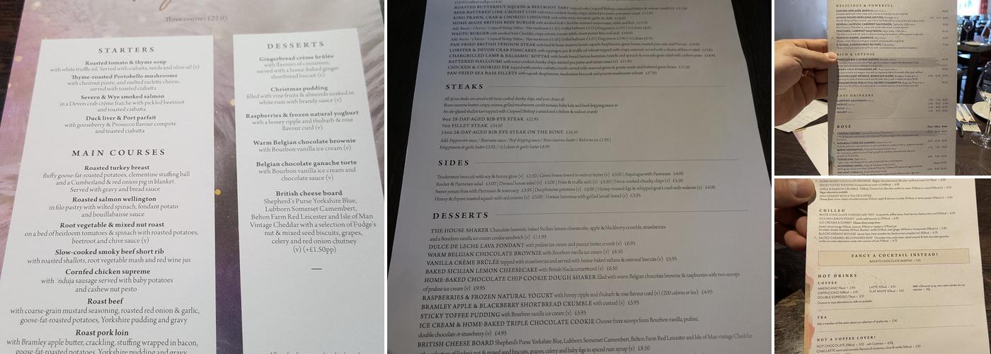 Ship Inn Lymington Menu