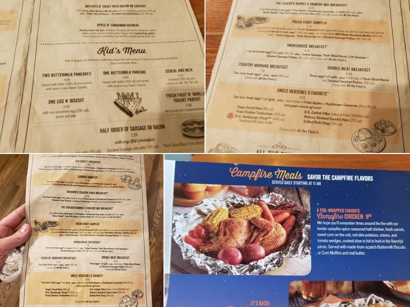 Cracker Barrel Old Country Store Menu