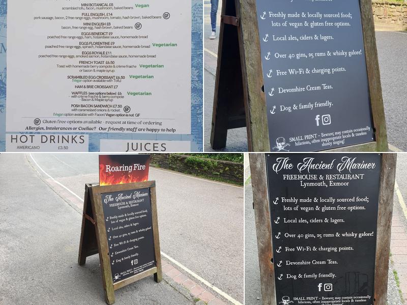 The Ancient Mariner Menu