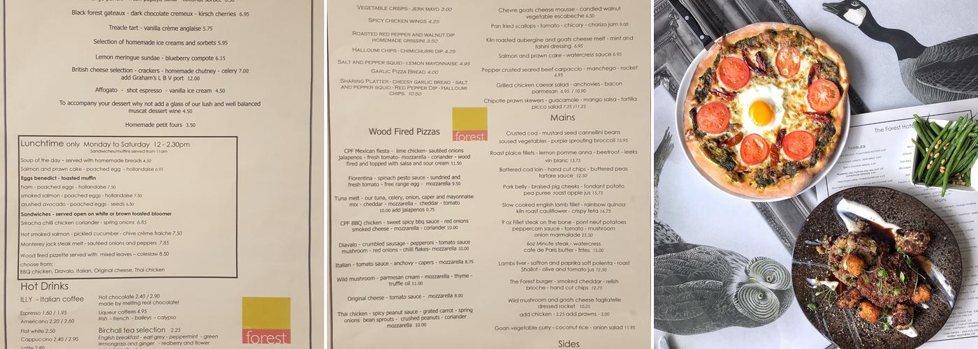 The Forest Bar & Restaurant Menu