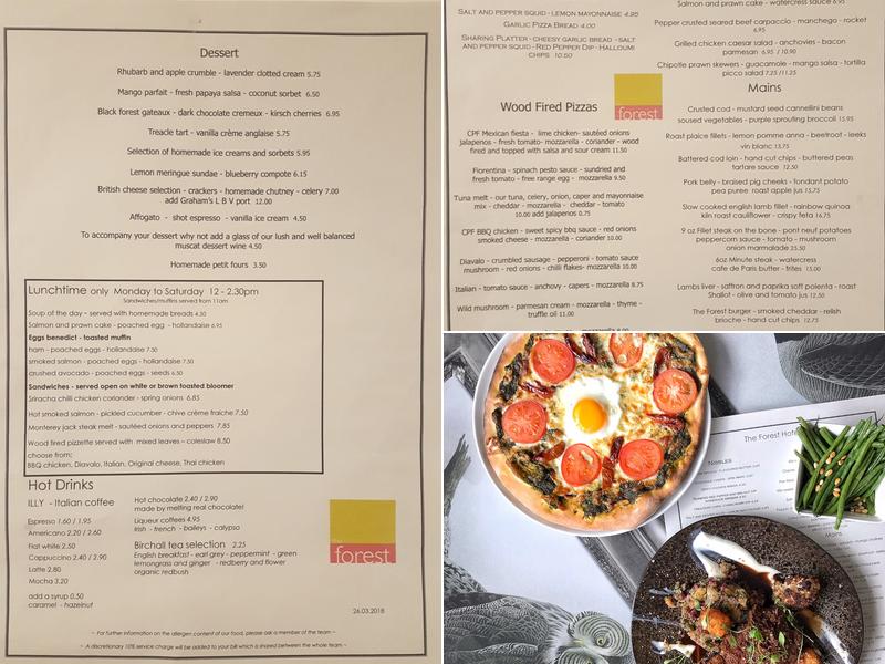 The Forest Bar & Restaurant Menu