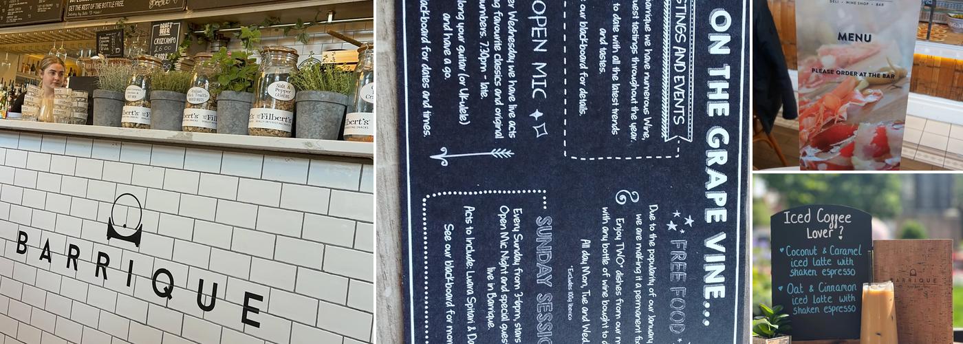 Barrique Wine Shop, Bar & Deli Menu