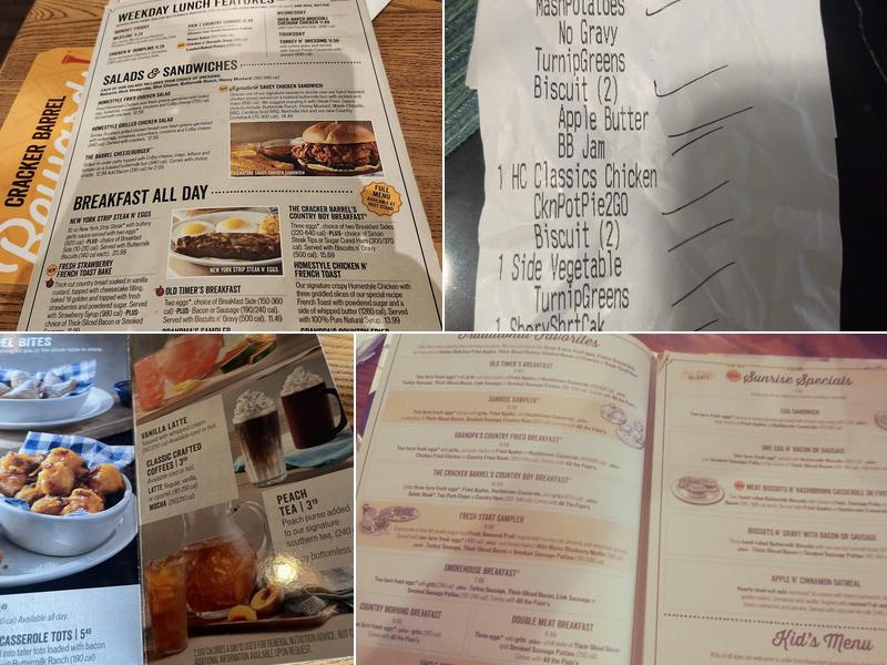 Cracker Barrel Old Country Store Menu
