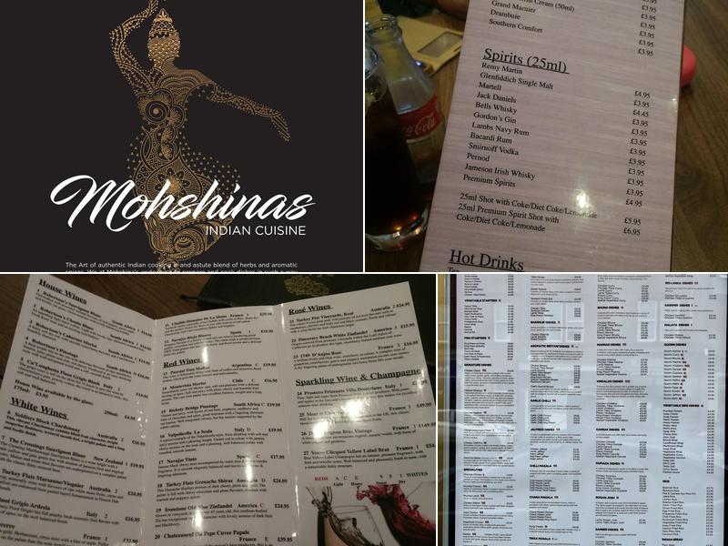 Mohshina's Taste of India Menu