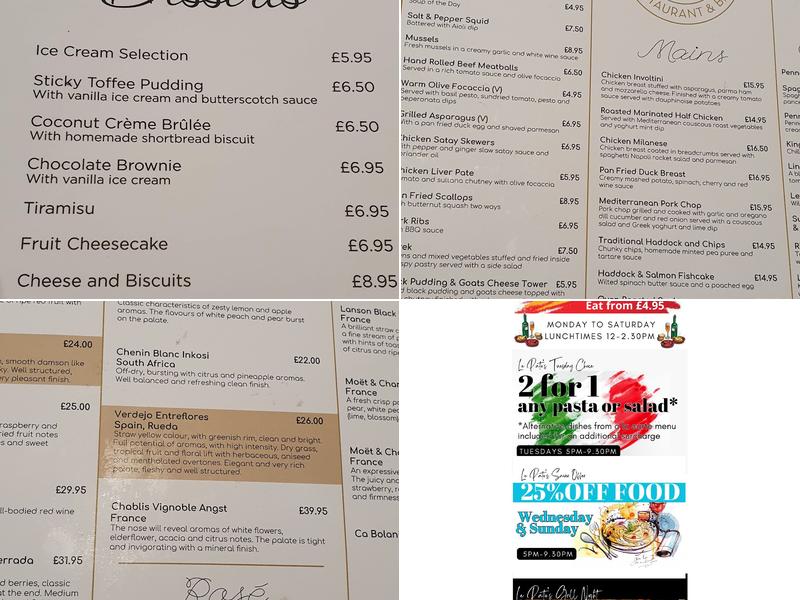 Le Patio Restaurant & Bar Menu