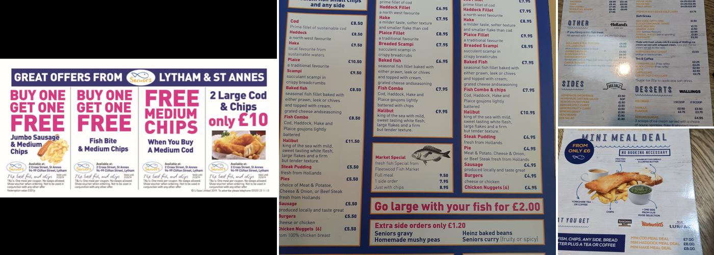 Seniors Lytham Menu