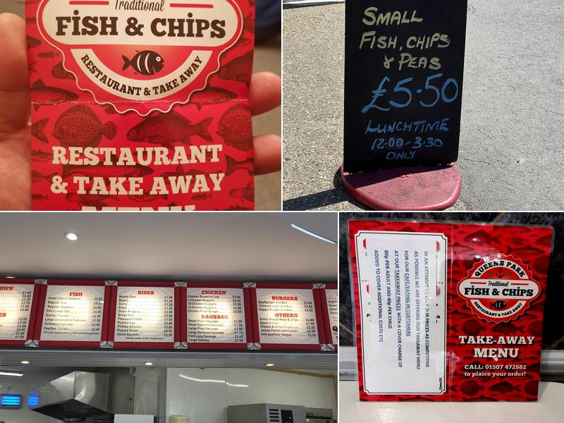Queens Park Fish & Chip shop Menu