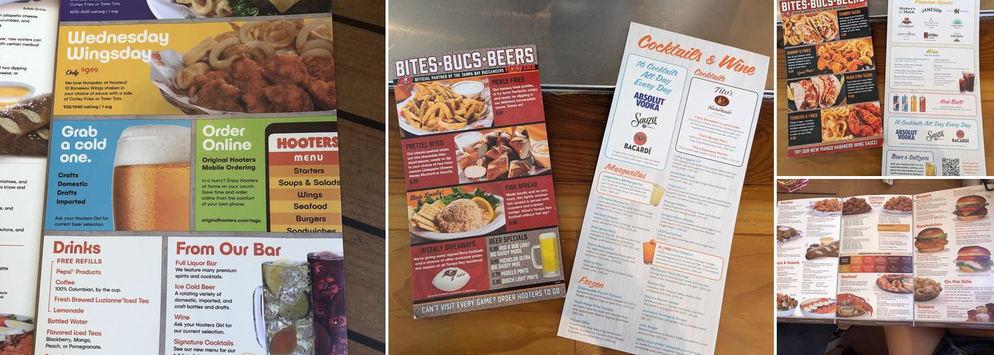 Hooters Menu