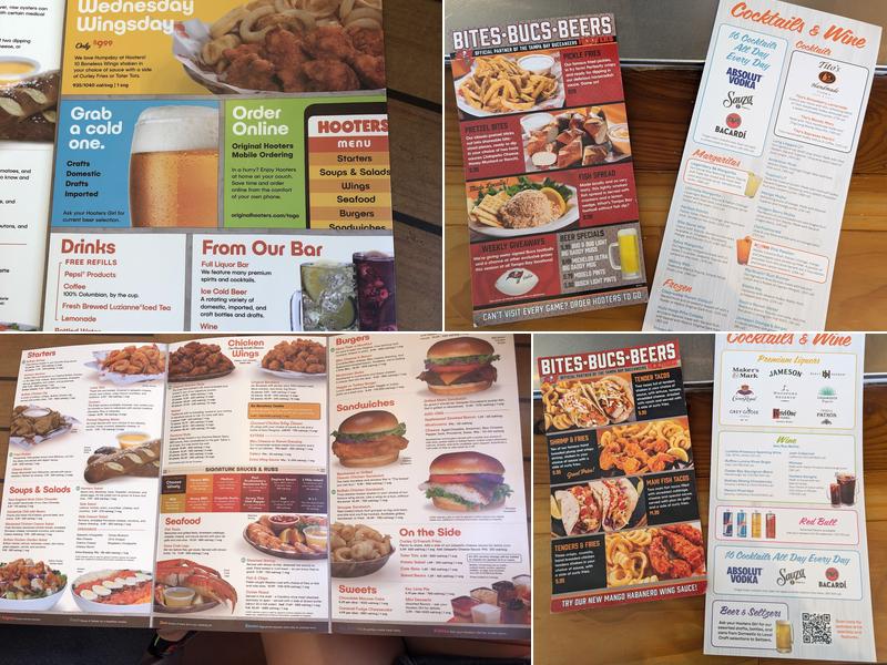 Hooters Menu