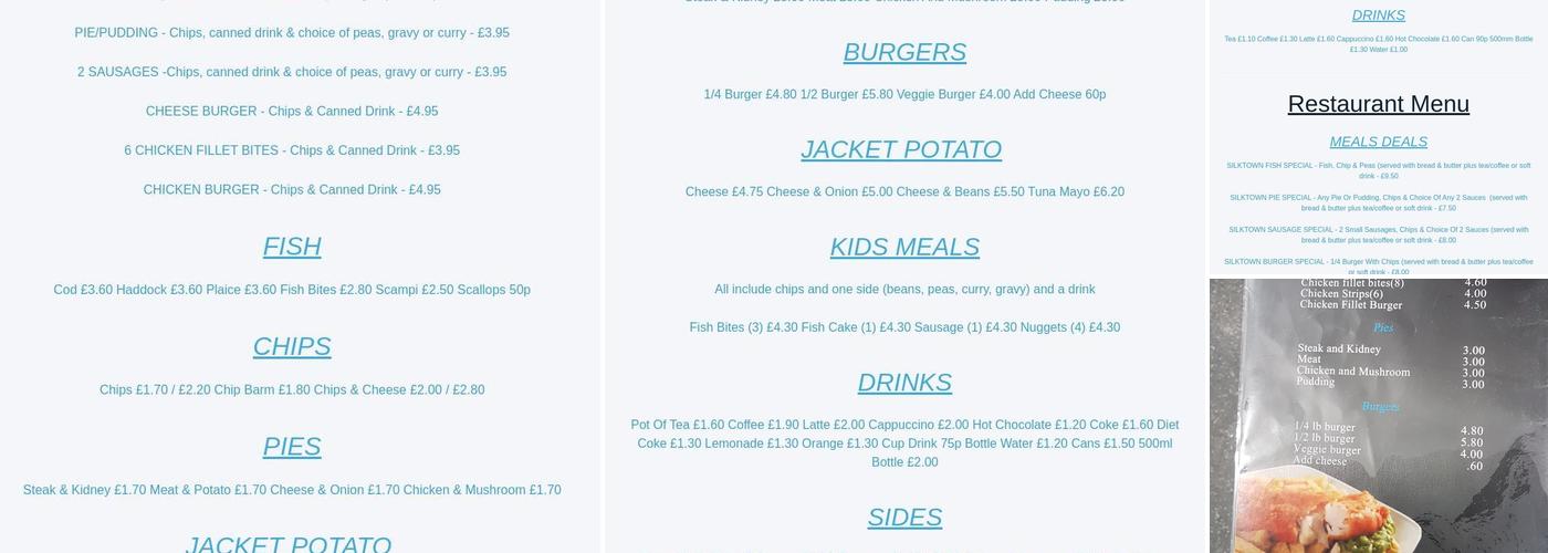 Silktown Fryer Menu