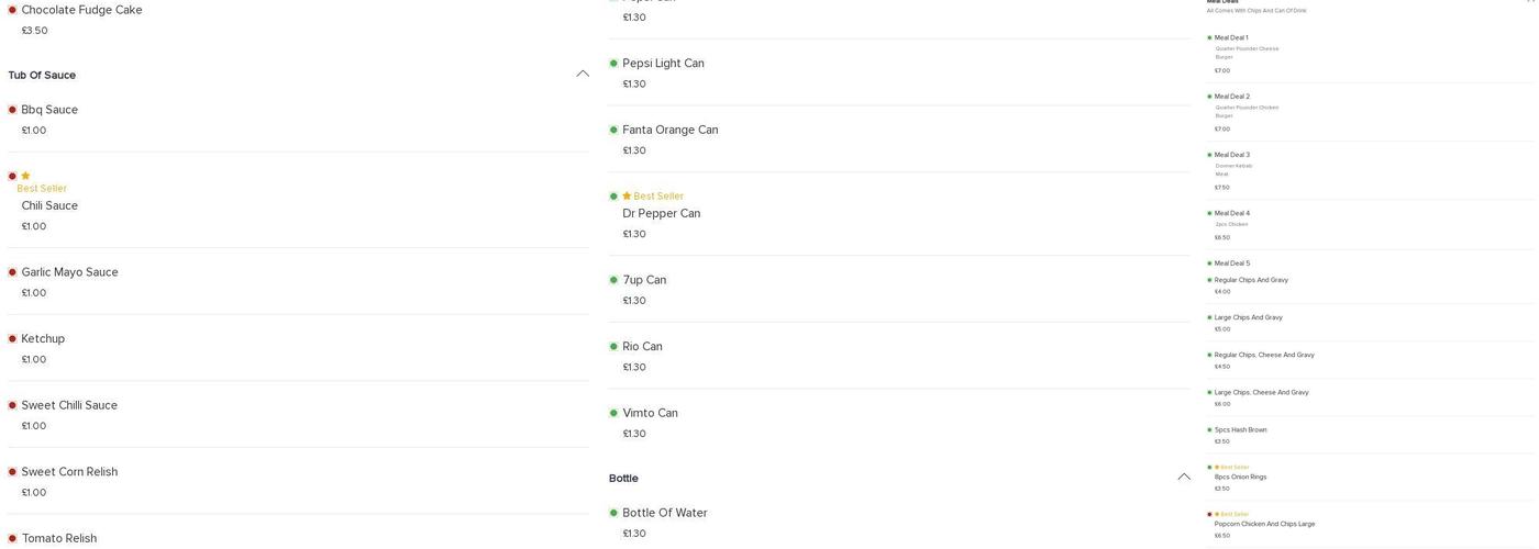 Fiesta Takeaway Menu