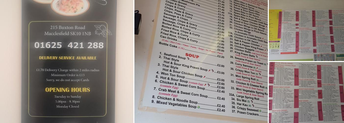 SUN KING Fish And Chips Chinese Takeaway Menu
