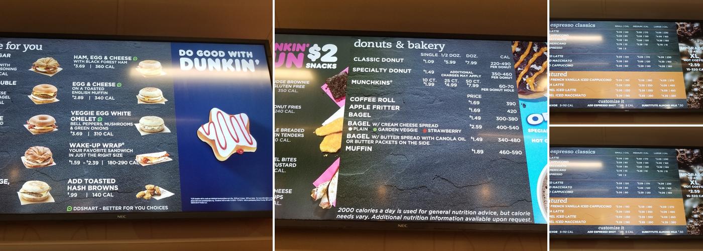 Dunkin' Menu