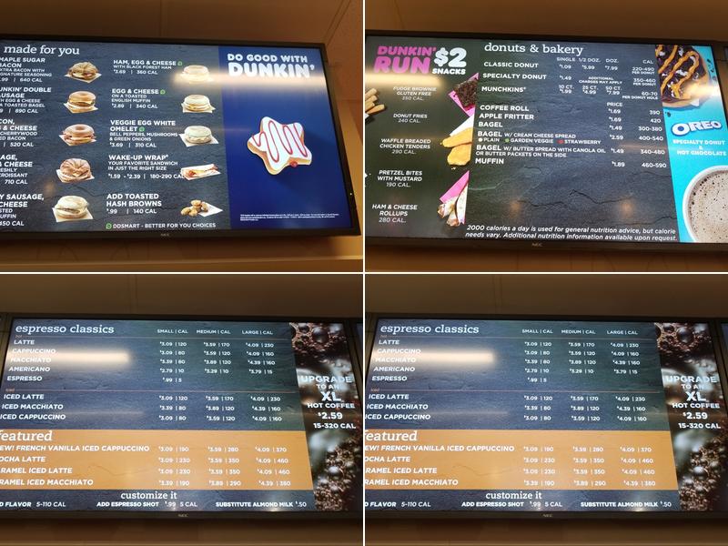 Dunkin' Menu