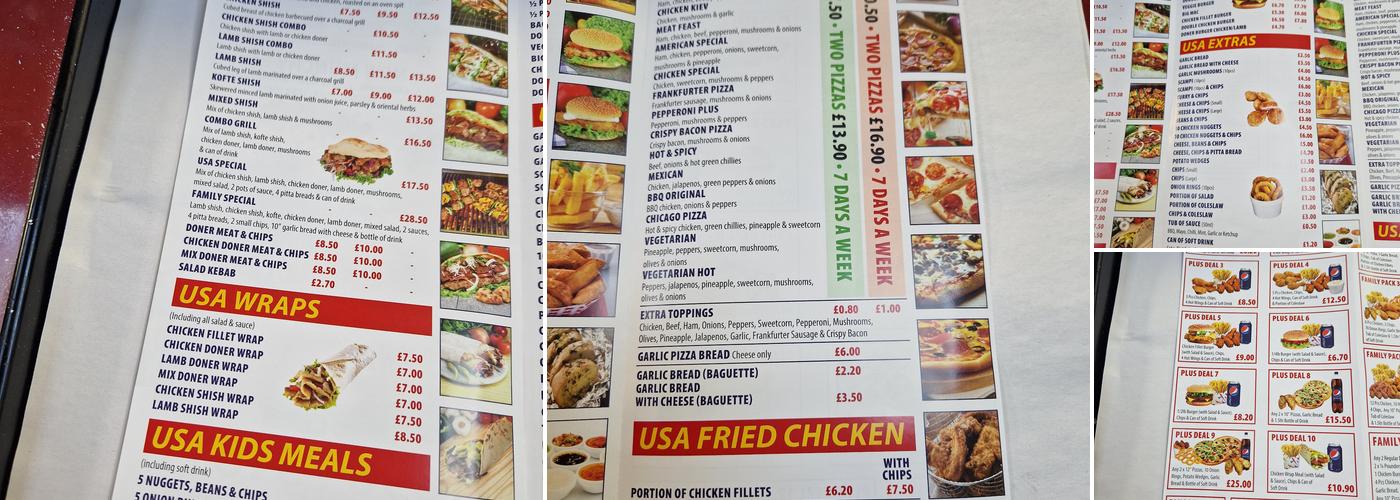 USA Fried Chicken Menu