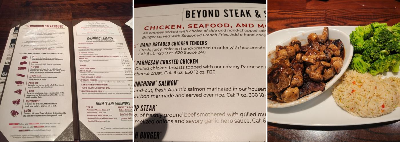 LongHorn Steakhouse Menu