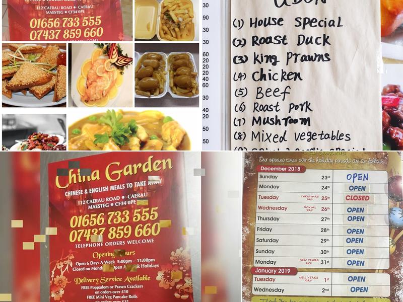 China Garden Menu