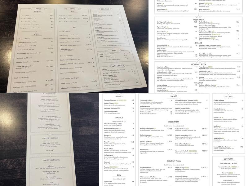 Storia Maidenhead Menu