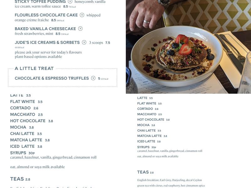 Coppa Club, Maidenhead Menu