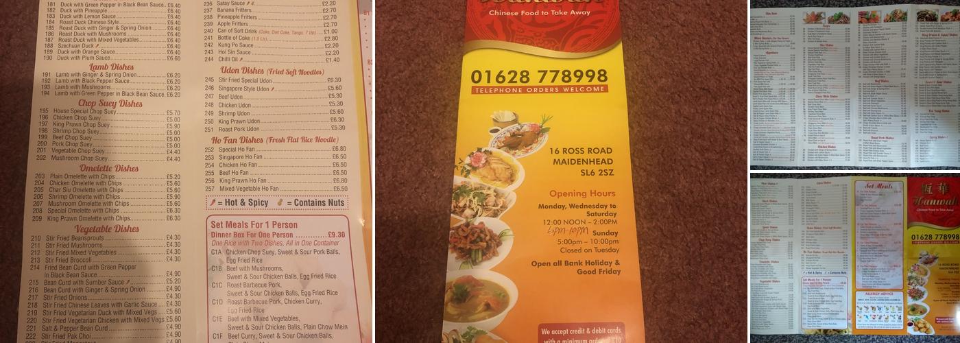 Hanwah Chinese Takeaway Menu