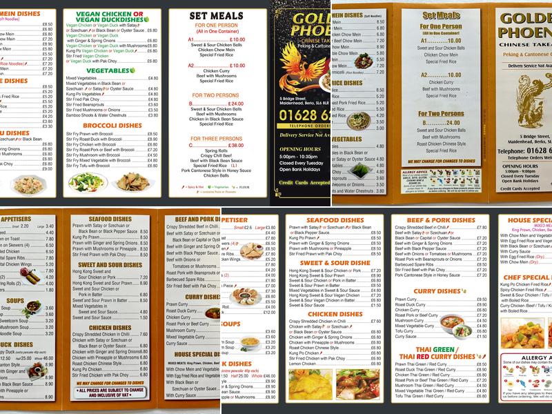 Golden Phoenix Menu