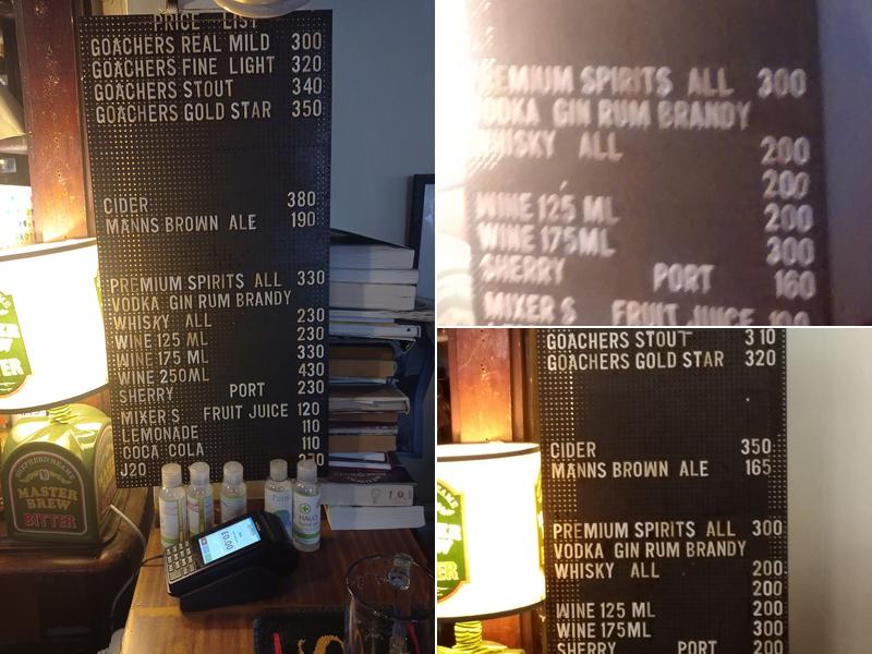 The Rifle Volunteers Menu