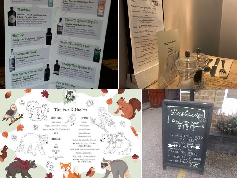 Fox & Goose Menu