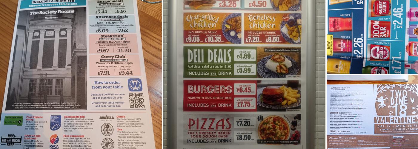 The Society Rooms - JD Wetherspoon Menu