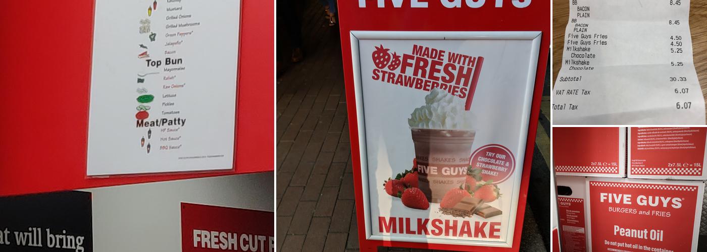 Five Guys Maidstone Menu