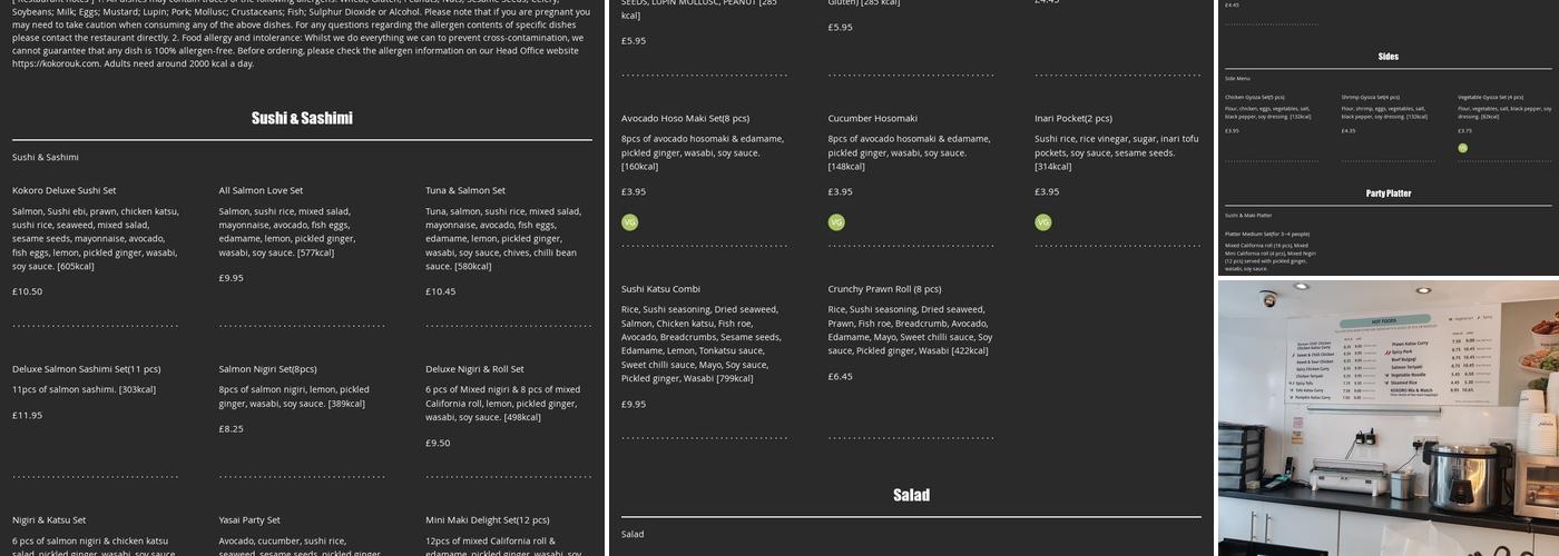 Kokoro Maidstone Menu
