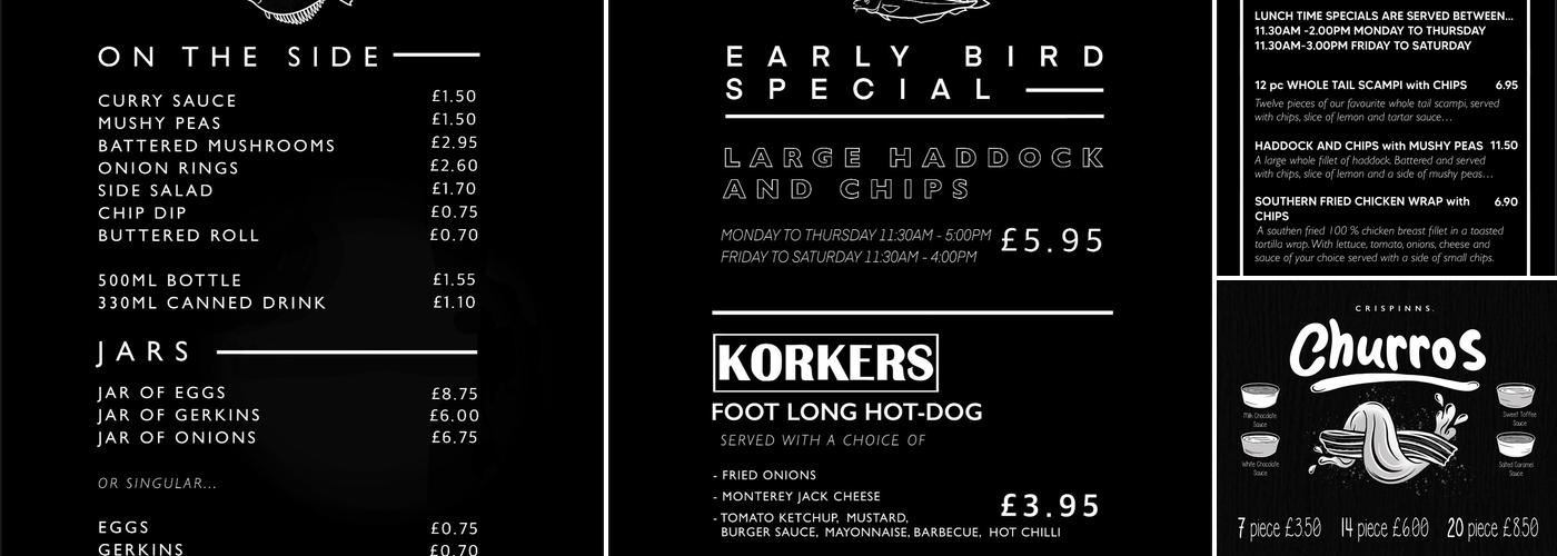 Crispinns Fish Bar Menu