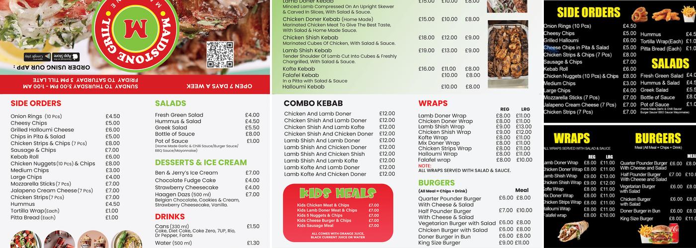 Maidstone Grill Menu