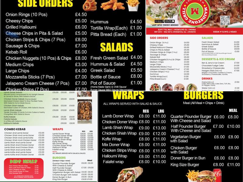 Maidstone Grill Menu