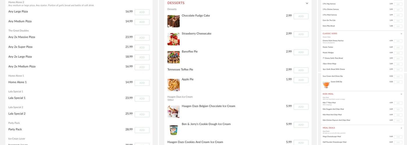 Maidstone Pizza & Lala Johns Pizza Menu