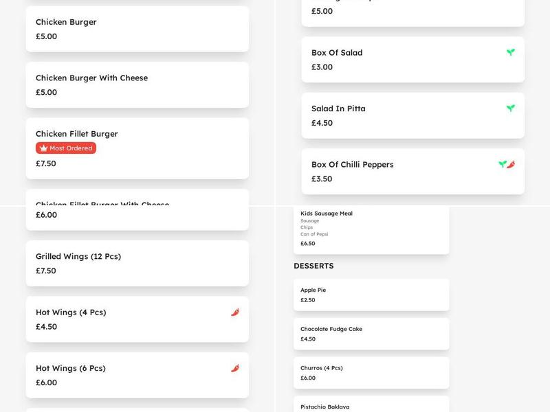 River Kebab & Pizza Menu