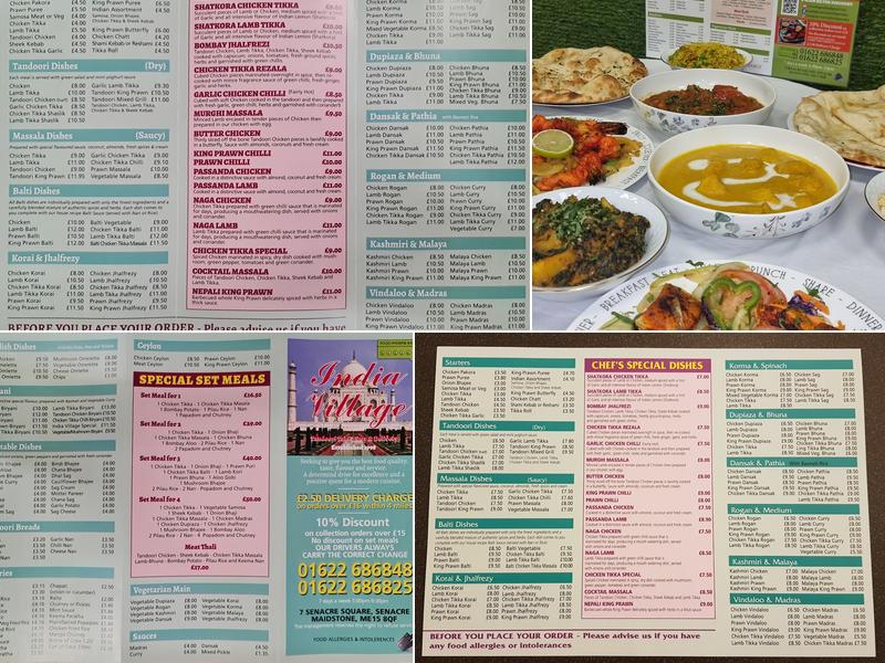 India Village Takeaway Menu