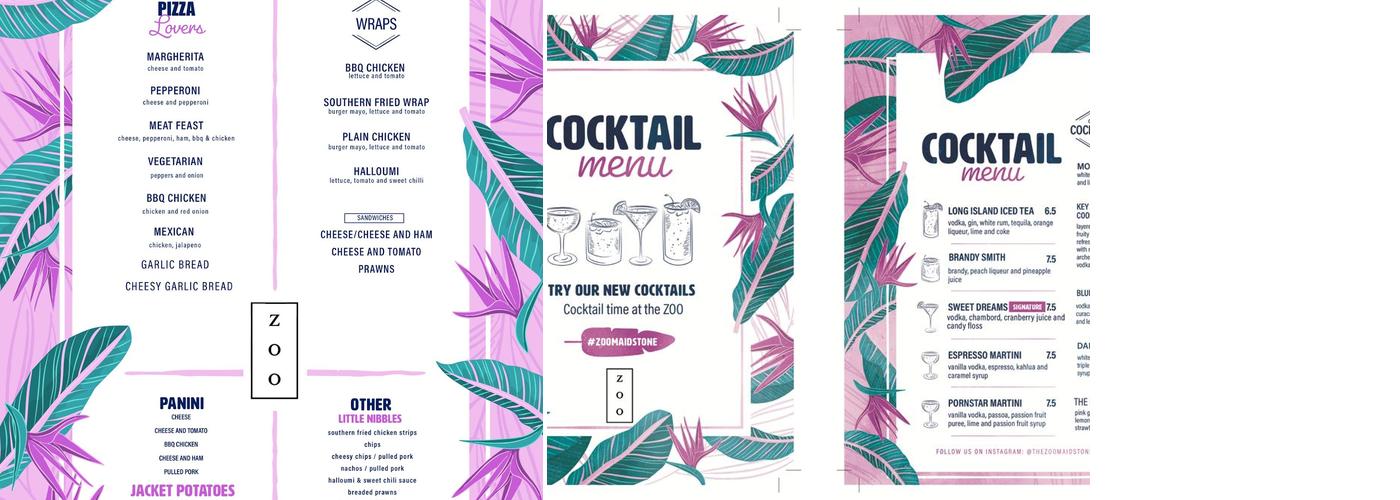 The Zoo Maidstone Menu