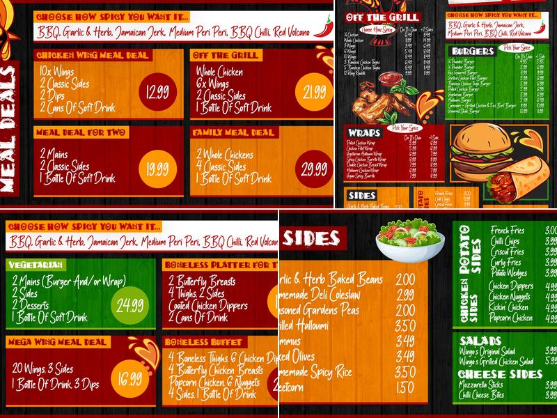 Wingos - Maidstone Menu