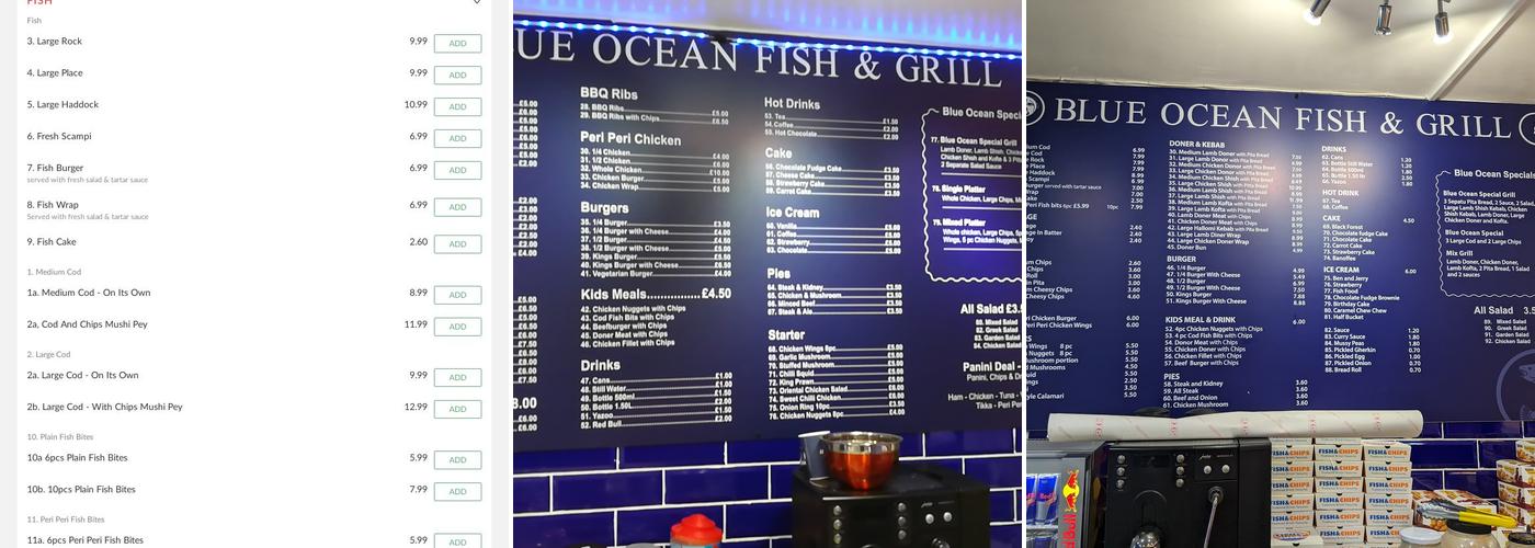 Blue Ocean Fish & Grill Menu